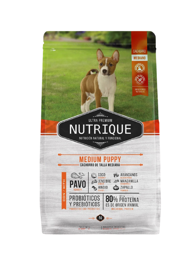 Nutrique Medium Puppy – Alimento Ultra Premium para Cachorros de Razas Medianas